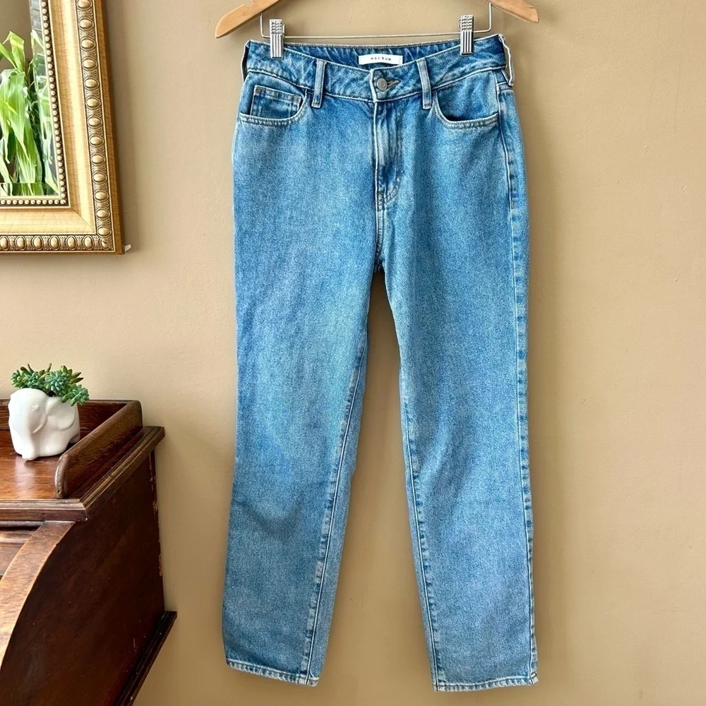 PacSun Mom Jean Medium Light Wash High Rise Jeans Size 25 - Picture 4 of 15